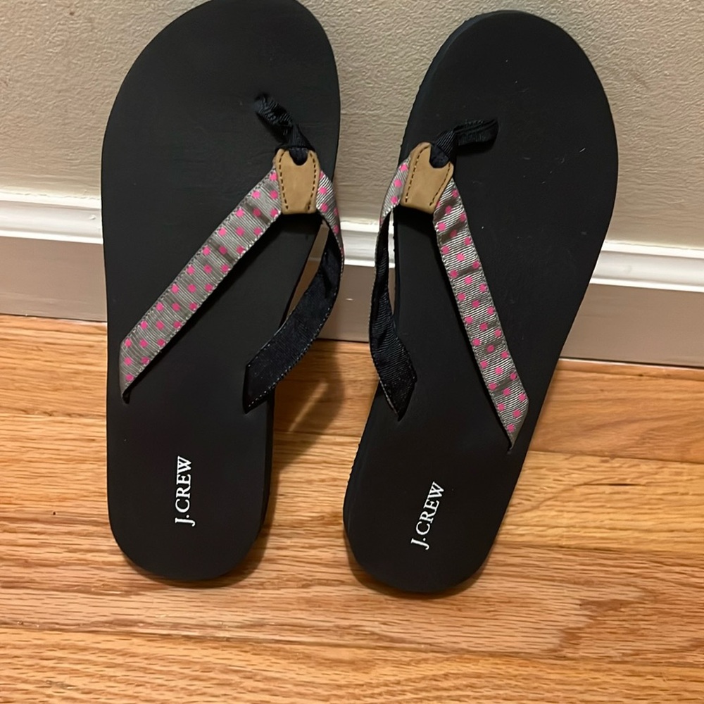 JCrew grossgrain ribbon flip flops 8 NWOT